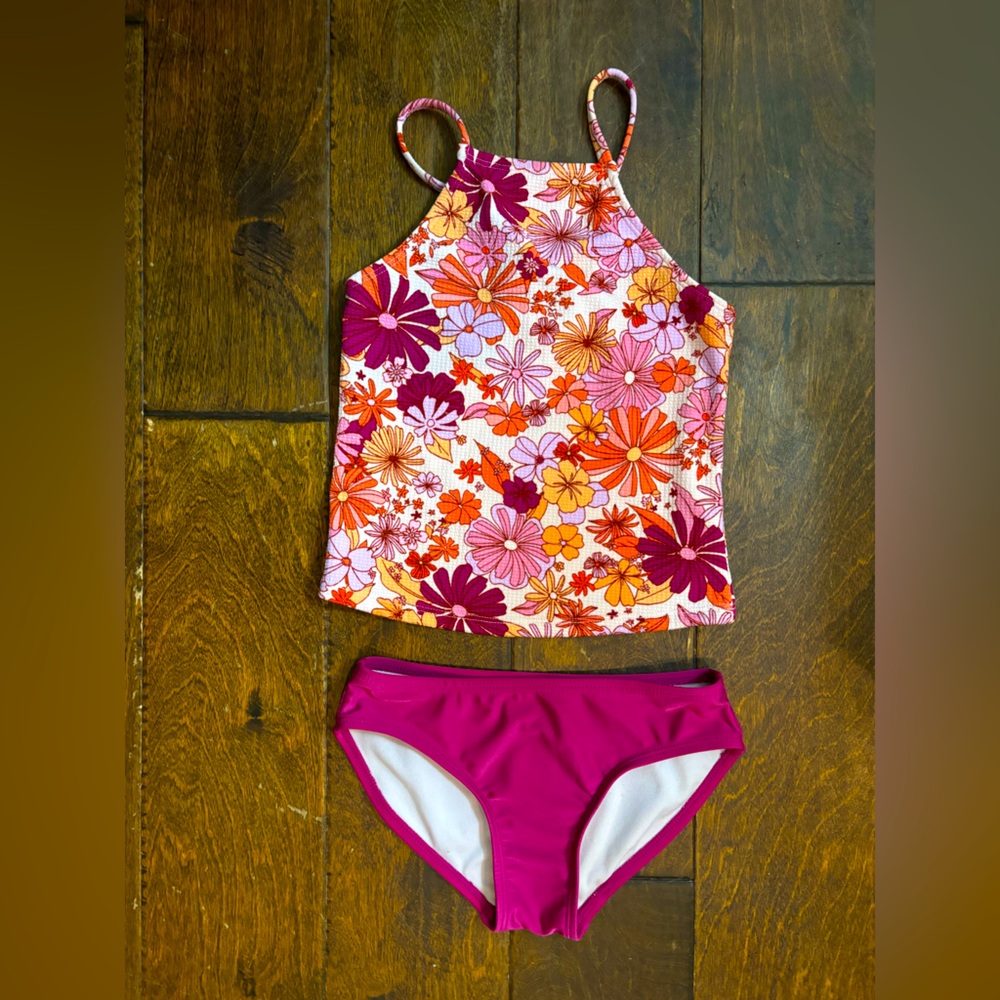 Cat & Jack purple floral bikini size 6/7